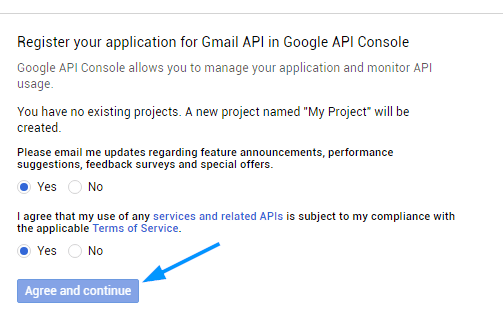 Create google application to enable WordPress to send emails via Gmail