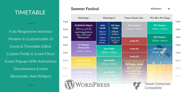 Responsive Timetable for WordPress