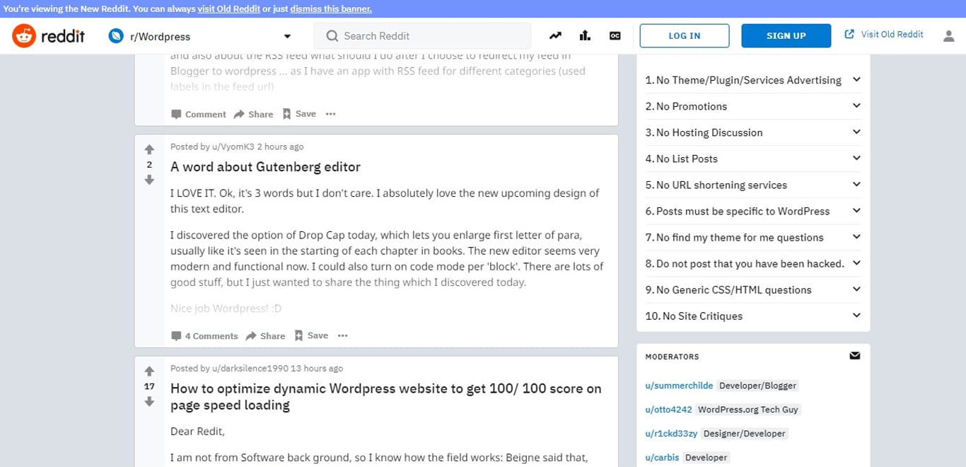 Reddit WordPress community - WordPress Support Forums