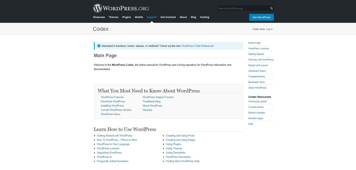 wordpress codex - WordPress Support Forums