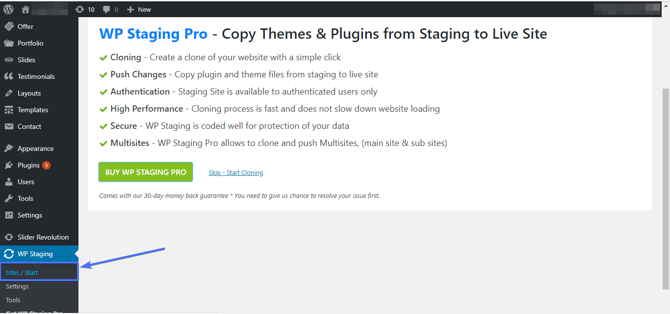 wp staging pro plugin