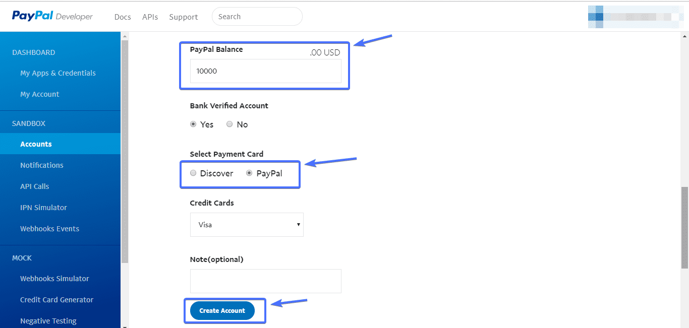 create account - woocommerce paypal setup