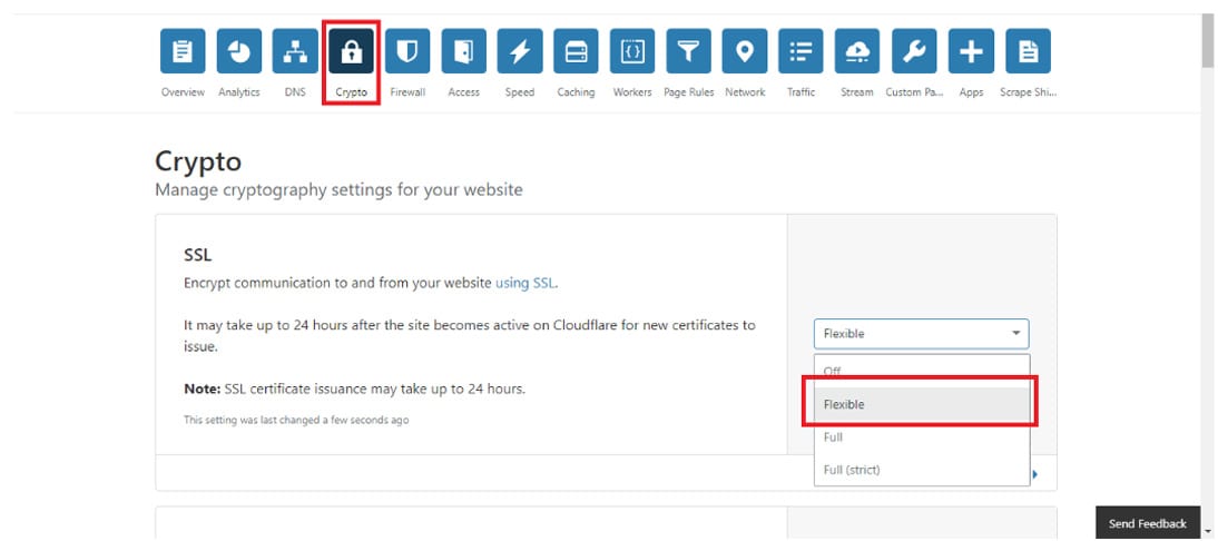 request cloudflare flexible ssl certificate for wordpress