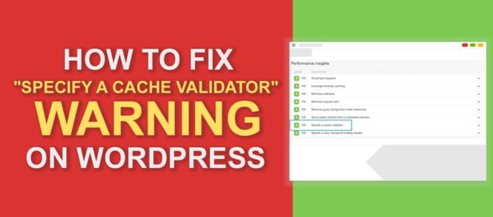 how to fix specify a cache validator