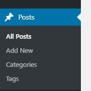 All posts button in Dashboard