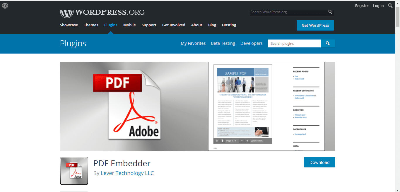 PDF Embedder Plugin