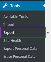 The 'Export' tool