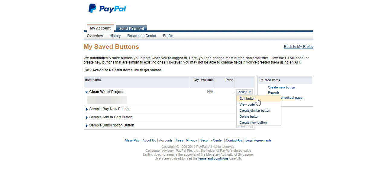 PayPal thank you function