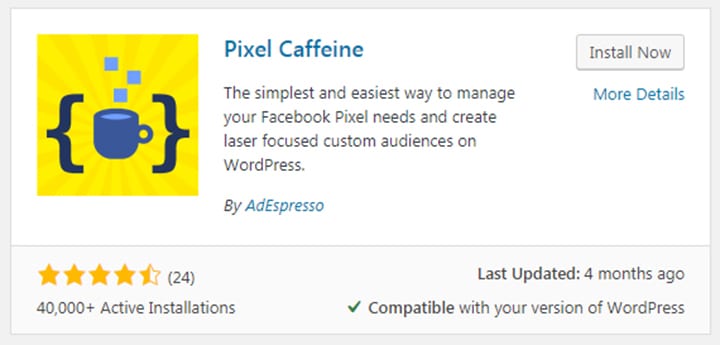 Pixel Caffeine Plugin for Facebook Pixel