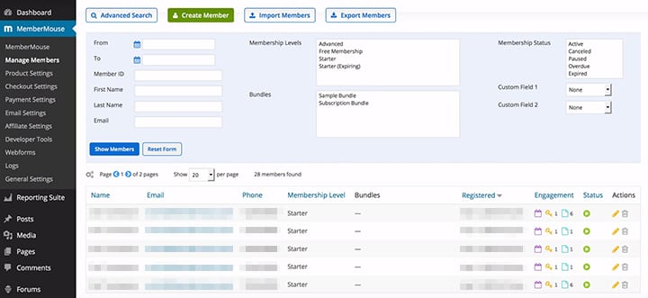 Manage Members With Customer Portal