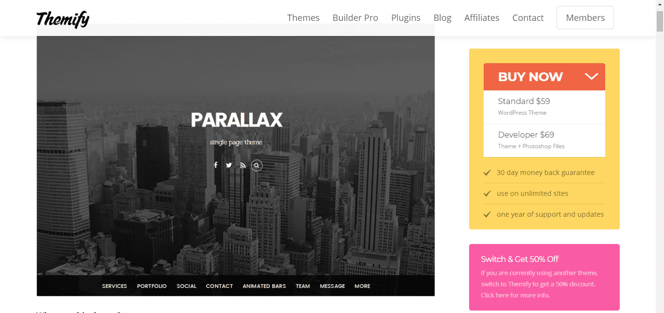 Parallax - One page WordPress theme