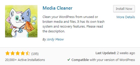Media Cleaner optimizes database