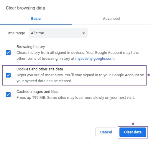 Clean all browsing data