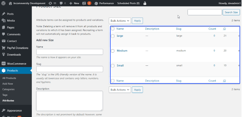 Global Product Attribute - WooCommerce variable product