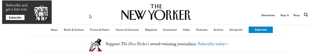 The New Yorker home page