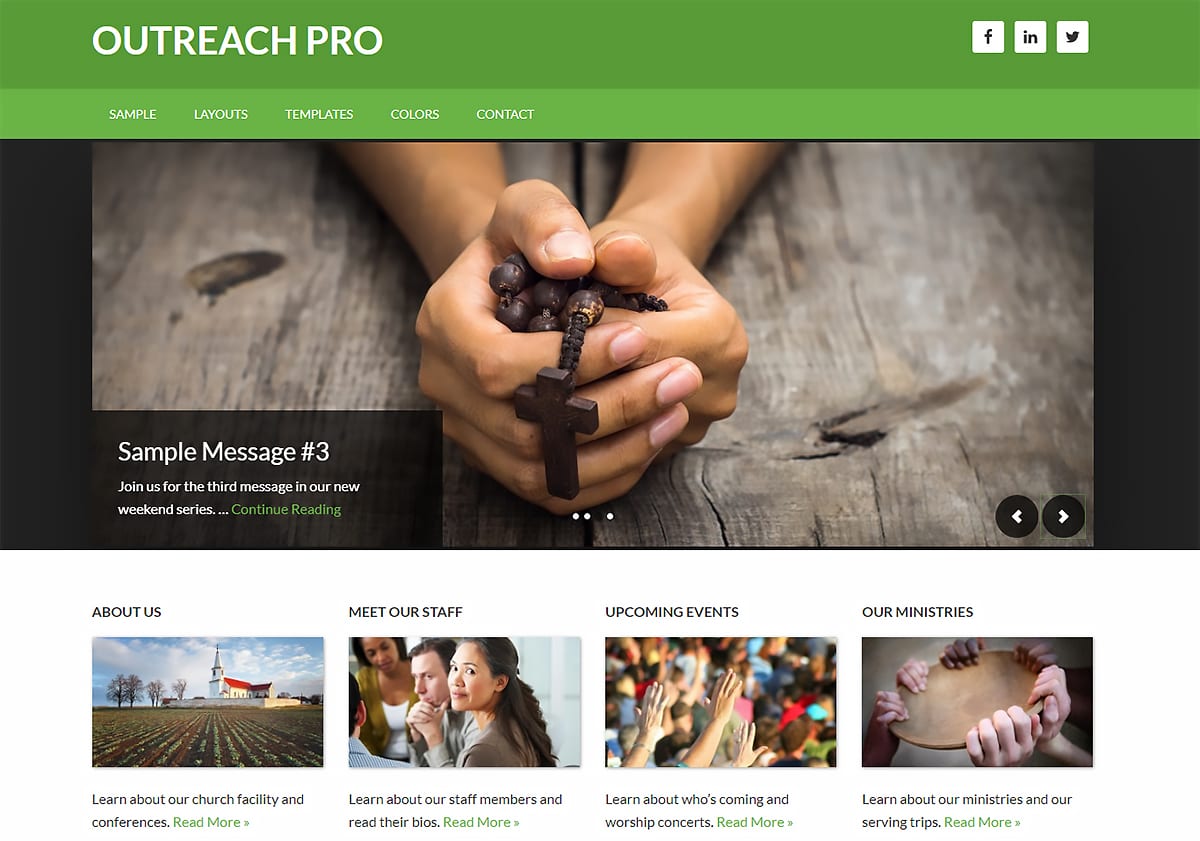 Outreach Pro - Genesis Framework - WordPress theme - church layout home page