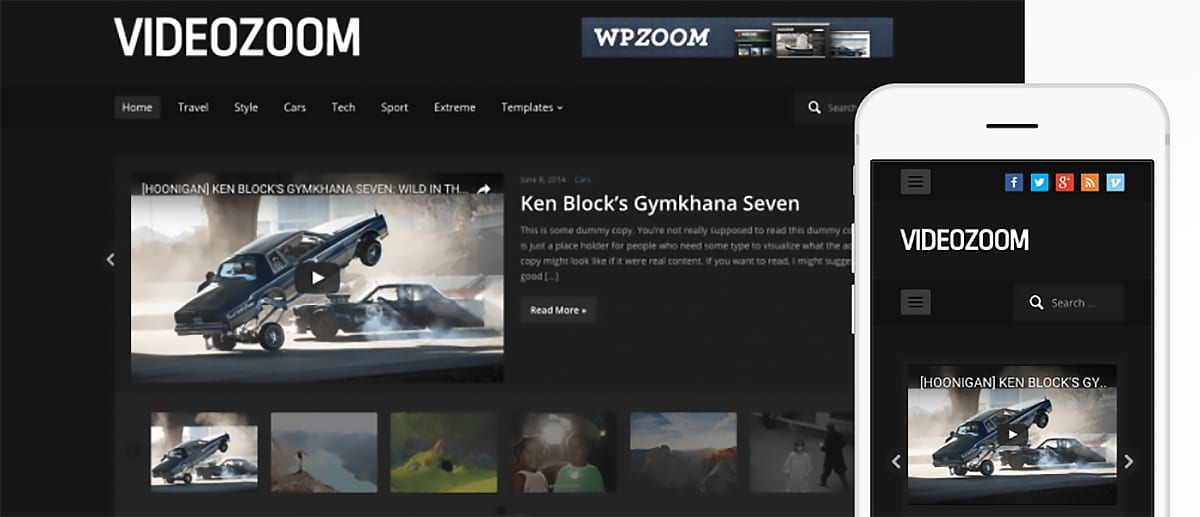 Videozoom - WordPress theme banner