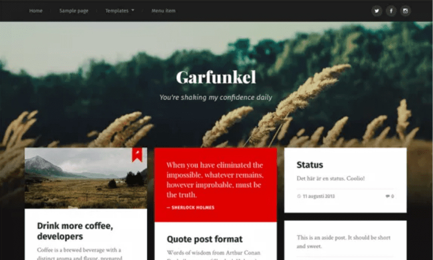 Garfunkel WordPress theme