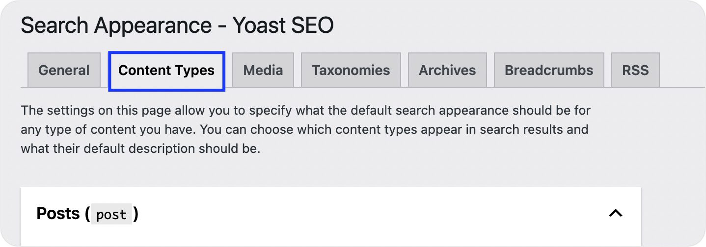 content types for yoast seo