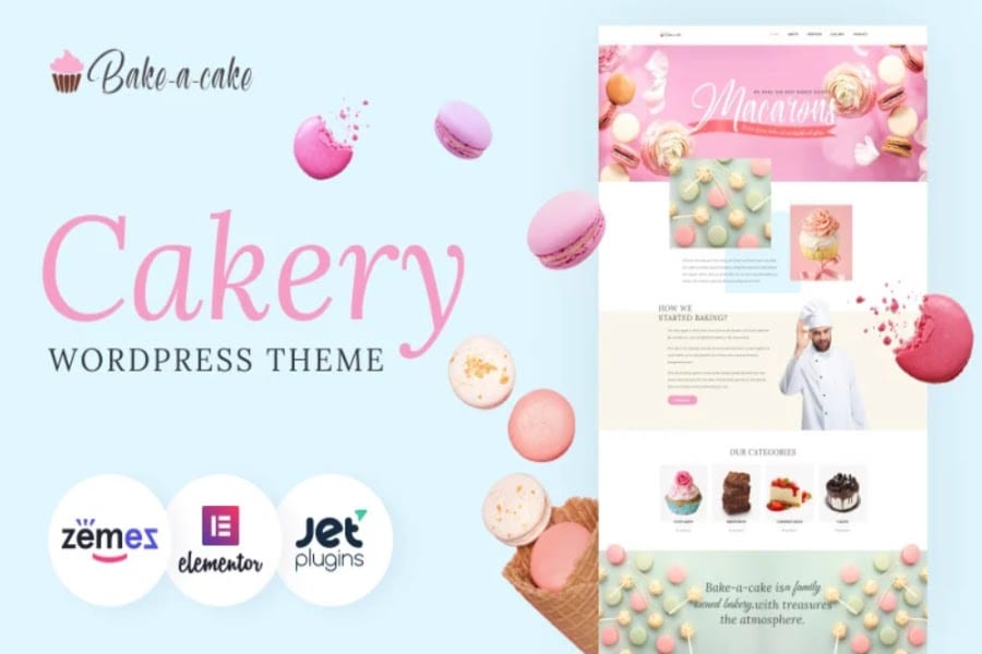 bake-a-cake TemplateMonster WordPress Theme