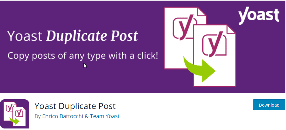 Yoast Duplicate Post - WordPress Duplicate page plugin