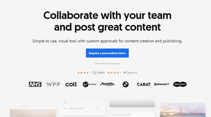 content cal homepage - Free Social Media Management