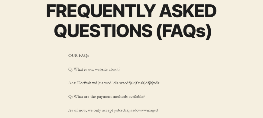 Type in your questions - WordPress FAQ plugin