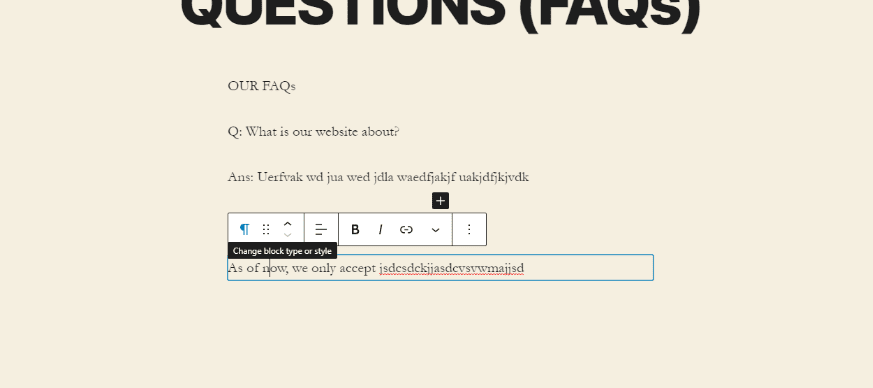 Make further edits - WordPress FAQ plugin