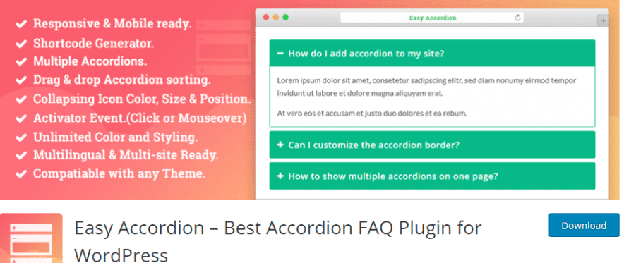 Easy accordion - WordPress FAQ plugin