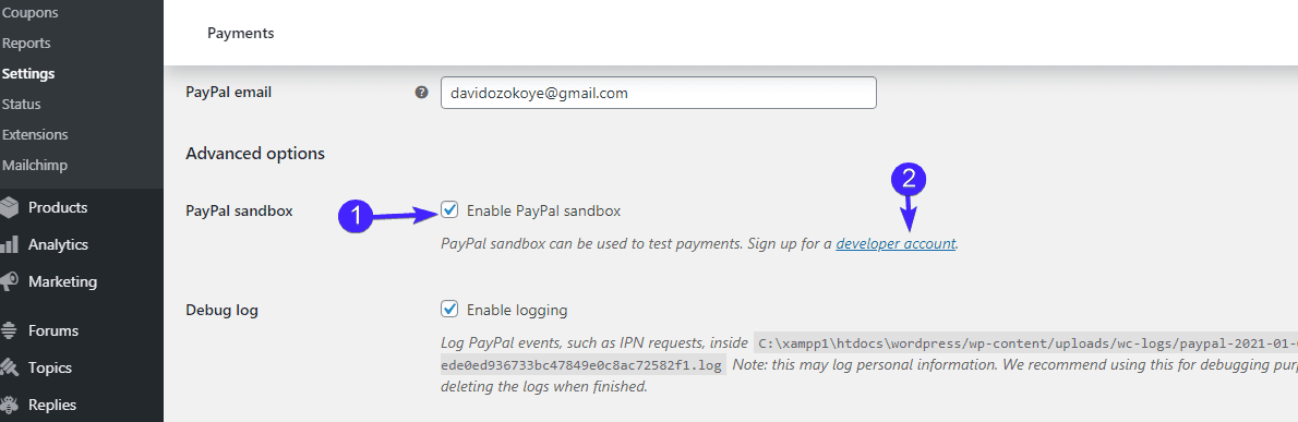 Sign up for a developer account: validation error: paypal ipn response from a different email address