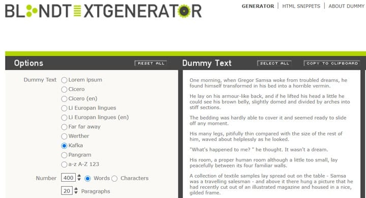 5-blind text generator
