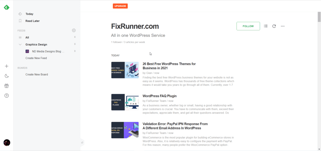 Fixrunner RSS feed