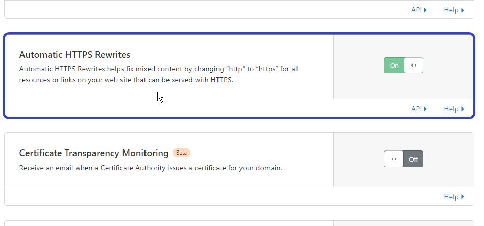 Automatic HTTPS rewrites