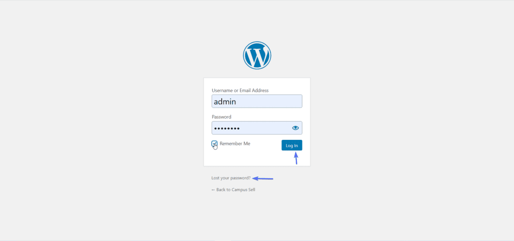 login page - how to use wordpress