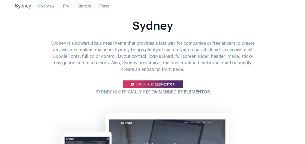Sydney WordPress Theme