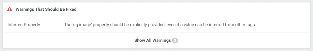 Warning as a result of low quality featured image - facebook debugger