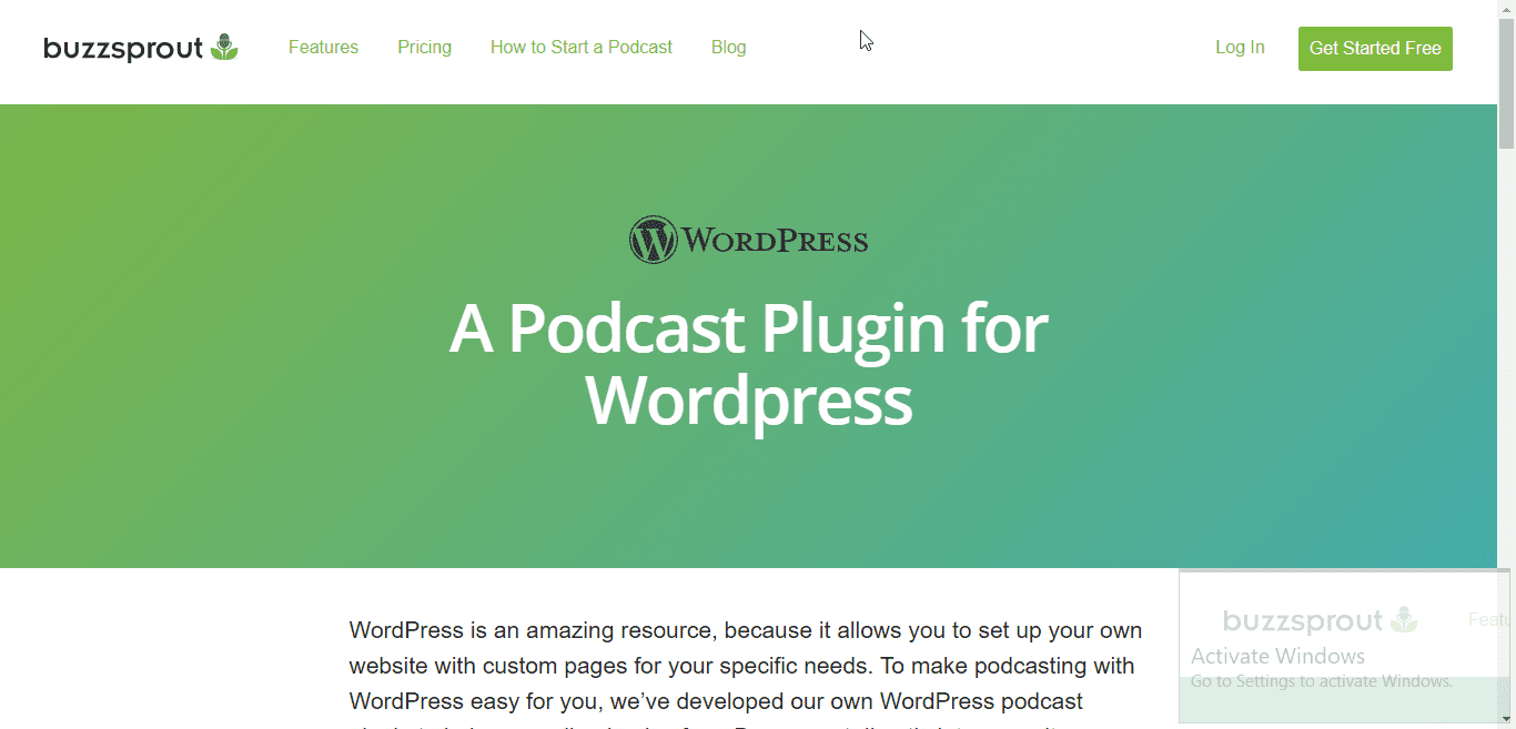 buzzsprout wordpress podcast plugin