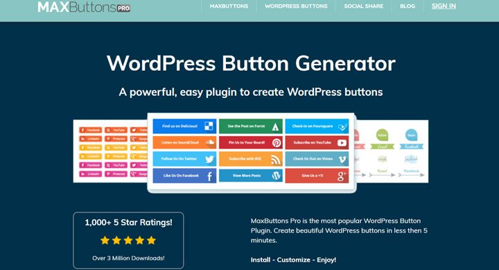 Max buttons pro - wordpress call to action