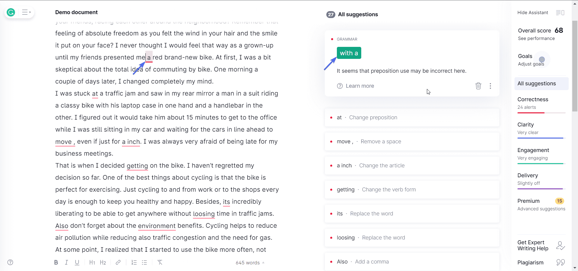 Demo document - Grammarly for WordPress content creation