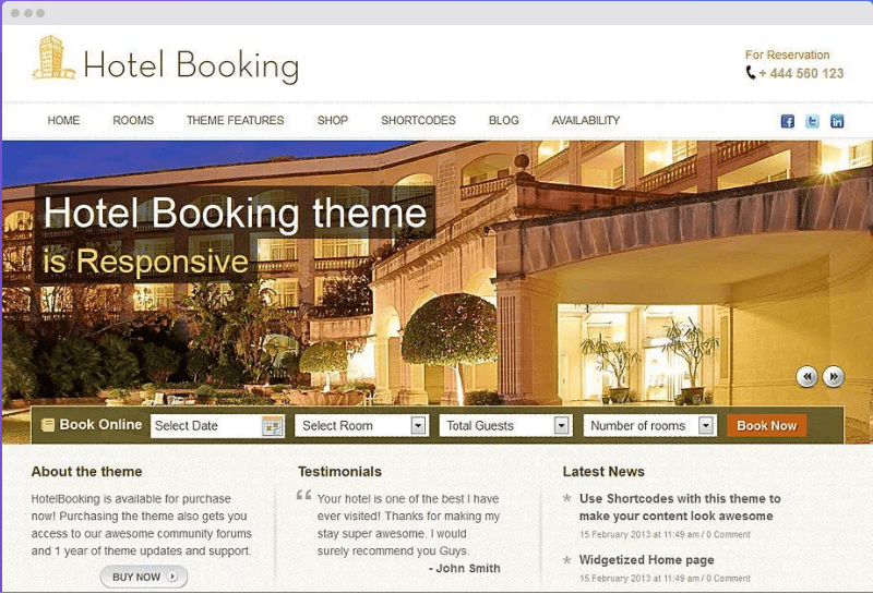 Hotel Booking theme