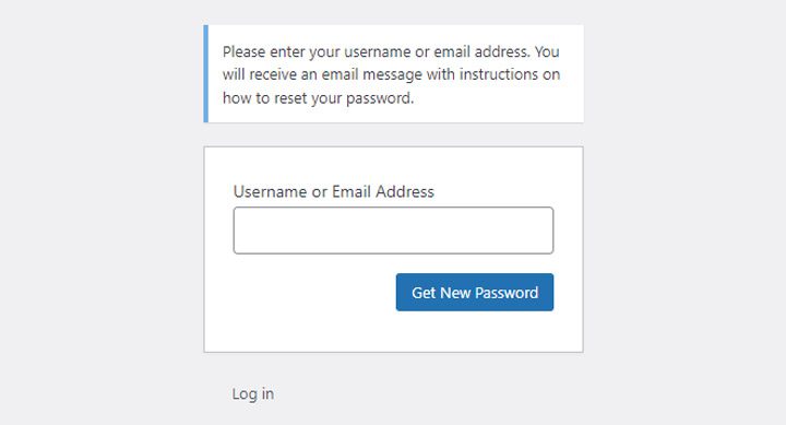 Username email wordpress password reset