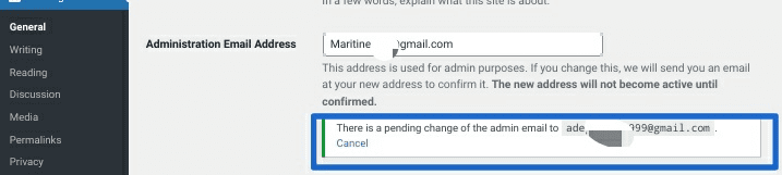 New email address in pending change state till email is confirmed