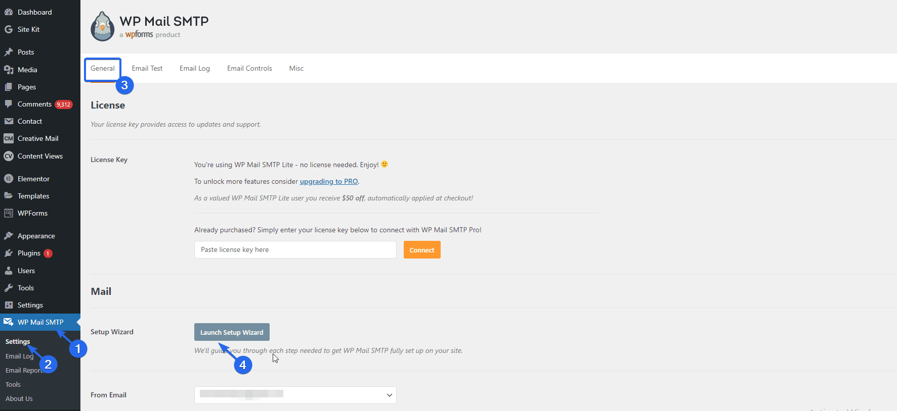 WP Mail SMTP Settings page - WordPress not sending emails