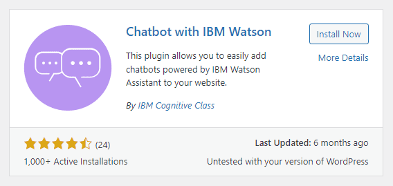 Wordpress Chatbot with IBM Watson