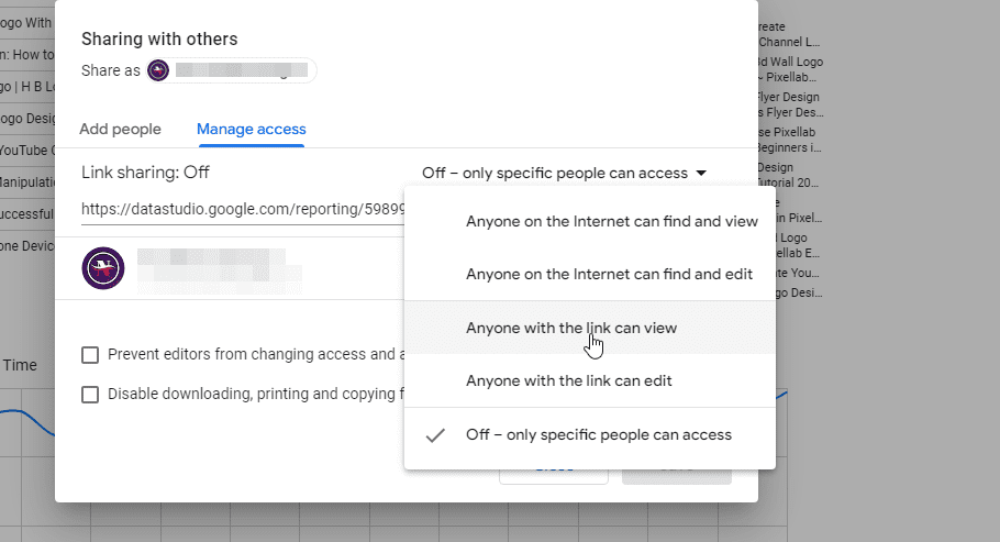 Select "Anyone with the link can view" option