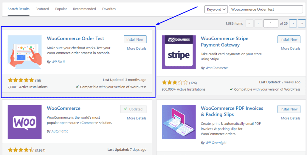 WooCommerce Order Test plugin