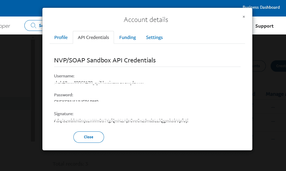 Access API KEYS in API credentials tab