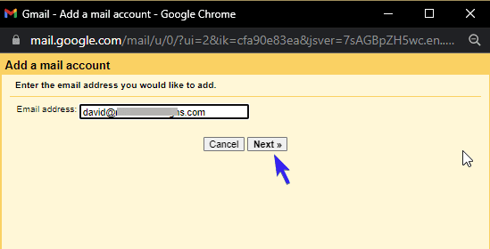 Enter custom gmail domain account