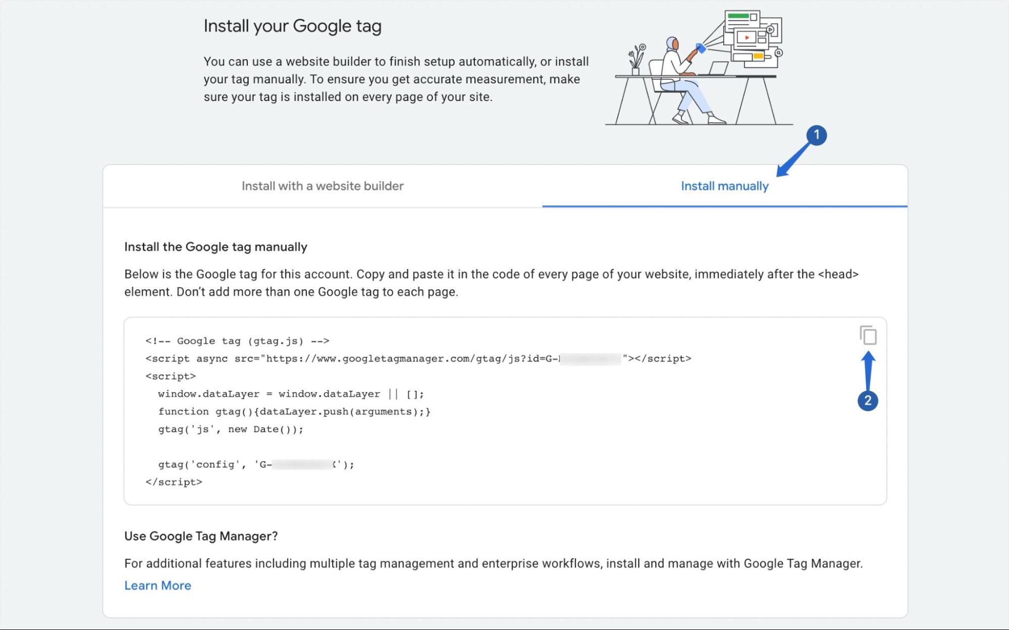 Copy Google Analytics 4 tracking tag
