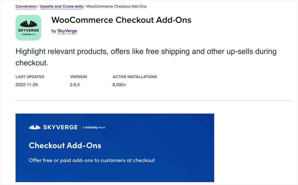 WooCommerce Checkout Addons plugin